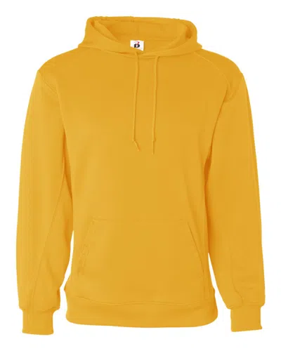 Badger Men's Performance Fleece Hooded Sweatshirt In Gold