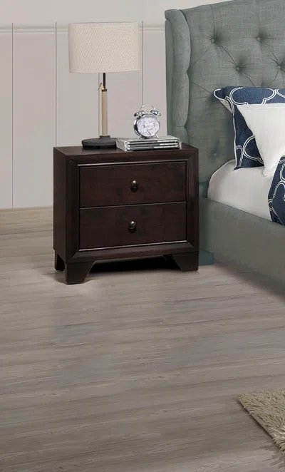 Streamdale Furniture Streamdale Modern Bedroom Nightstand Brown Drawers Bedside Table Rubberwood
