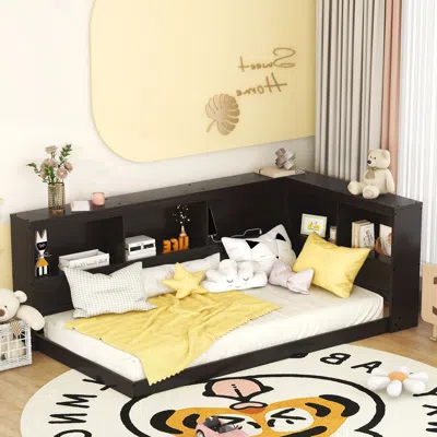Streamdale Furniture Streamdale Wood Twin Size Daybed With Storage Cabinets And Usb Ports