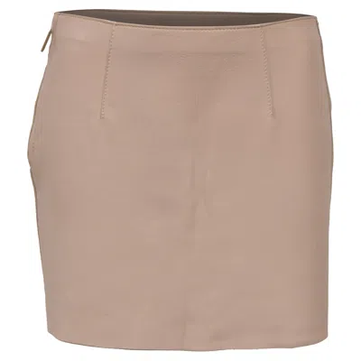 Dsquared2 Mini Pencil Skirt In Nude Leather In Brown