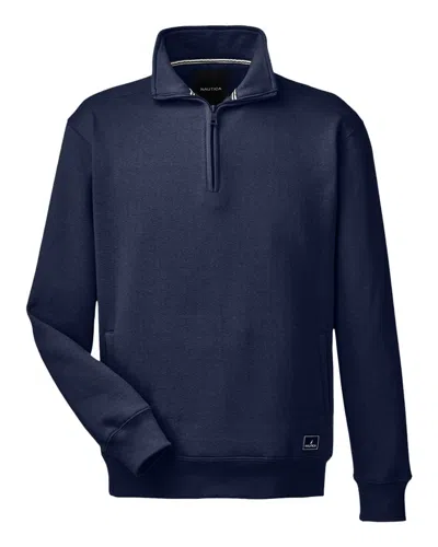 Nautica Men's Anchor Fleece Quarter-zip Sweatshirt In Blue