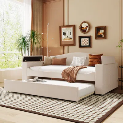 Streamdale Furniture Streamdale Upholstered Daybed With Storage And Audio System