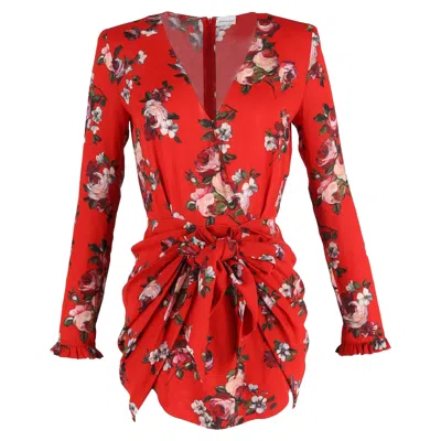 Magda Butrym Lesina Draped Mini Dress In Red Silk In Red