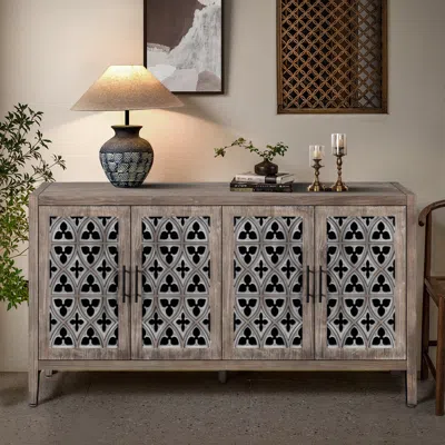 Streamdale Furniture Streamdale American Country Style Antique Cabinet For Living Room Or Kitchen