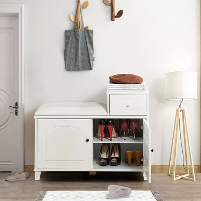 Streamdale Furniture Streamdale Fireproof Cushioned Shoe Storage Bench With Double Doors
