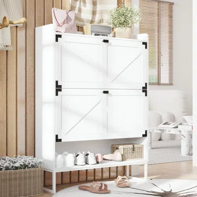 Streamdale Furniture Streamdale Shoe Cabinet With 2 Flip Drawers