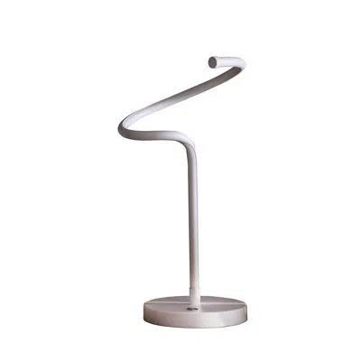 Streamdale Furniture Streamdale 19-inch Led Matte White Curvilinear S-curve Spiral Tube Led Table