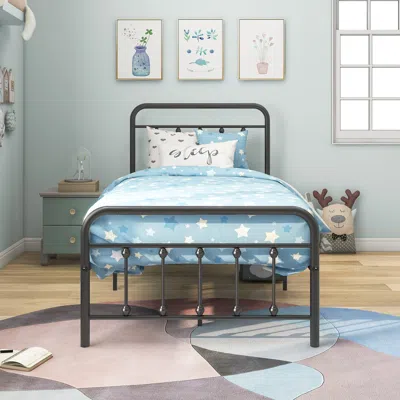 Streamdale Furniture Streamdale Metal Platform Bed Frame With Headboard No Box Spring Needed Twin