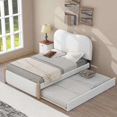 Streamdale Furniture Streamdale Twin Size Upholstered Platform Bed With Wood Supporting Feet