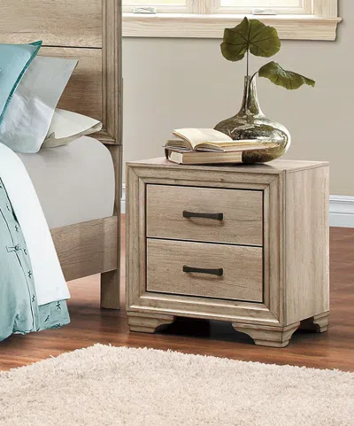 Streamdale Furniture Streamdale Natural Finish Nightstand For Bed Side Table