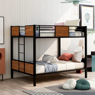 Streamdale Furniture Streamdale Full-over-full Bunk Bed Modern Style Steel Frame Bunk Bed