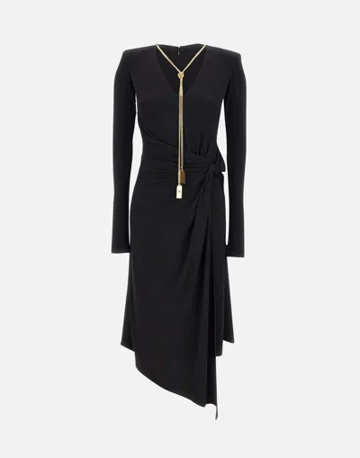 Elisabetta Franchi Necklace-detail Midi Dress In Black