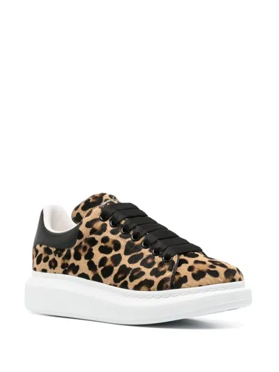 Alexander Mcqueen Leopard Print Oversize Sneakers In Brown