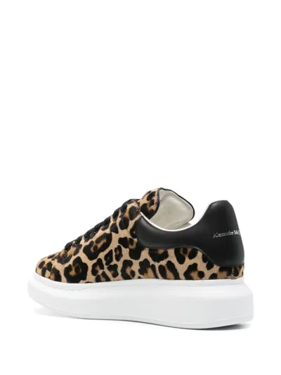 Alexander Mcqueen Leopard Print Oversize Sneakers In Brown