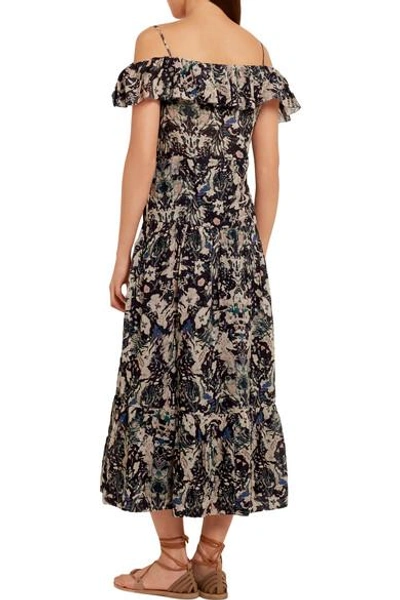 Shop Iro Yonelia Off-the-shoulder Printed Voile Midi Dress