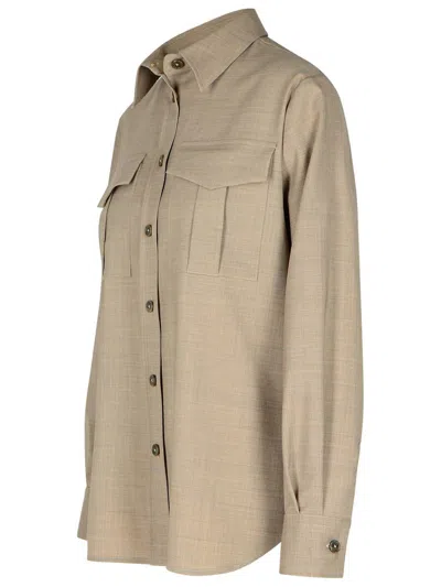 P.a.r.o.s.h 'lille' Grey Virgin Wool Blend Shirt In Grey