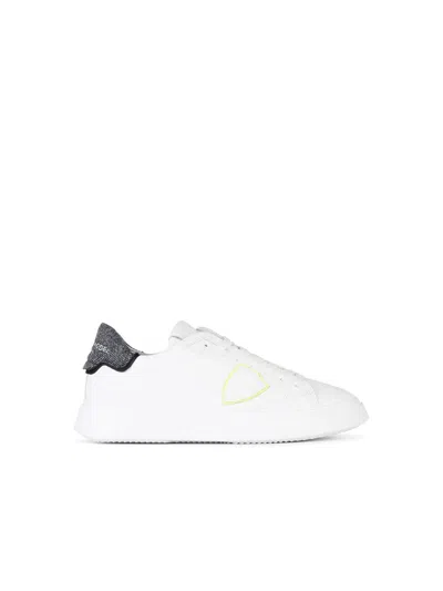 Philippe Model 'temple' White Leather Sneakers In White