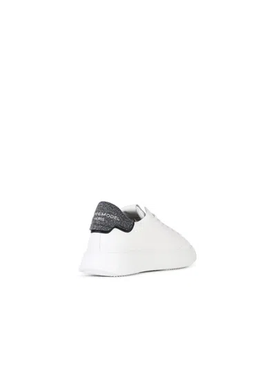 Philippe Model 'temple' White Leather Sneakers In White
