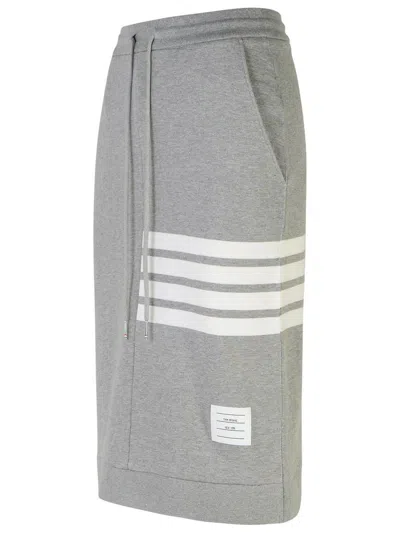 Shop Thom Browne '4-bar' Grey Cotton Skirt