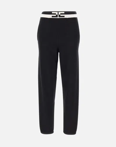 Elisabetta Franchi Viscose Pants In Black-butter