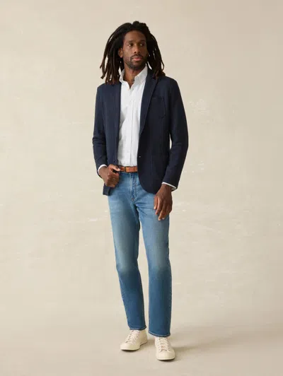 Faherty Inlet Herringbone Blazer In Navy Twilight Herringbone