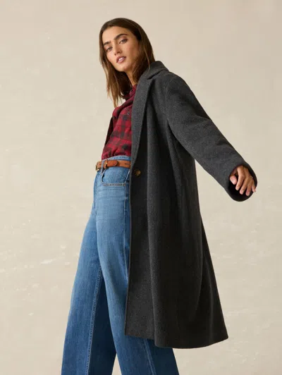 Faherty Atlantic Knit Coat In Charcoal