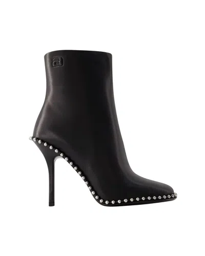 Alexander Wang Nova 105 High Heels Ankle Boots In Black Leather In Black