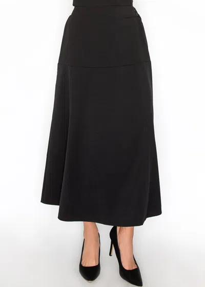Yal New York Hunter Green Midi Pleat Skirt In Black