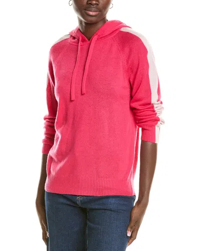Brodie Cashmere Wool & Cashmere-blend Lurex Stripe Hoodie In Pink