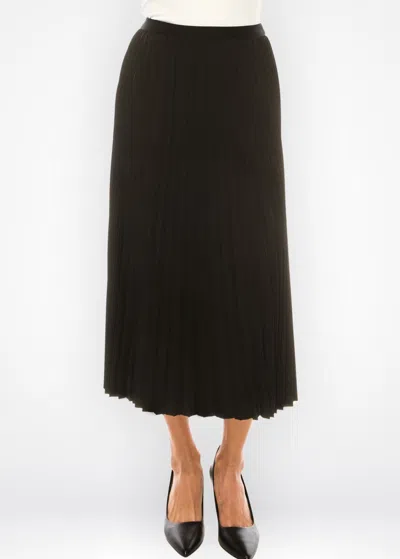 Yal New York Midnight Pleated Denim Skirt In Black