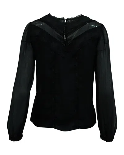 Alice And Olivia Alice + Olivia See Through Sleeves Blouse In Black Polyester In Black