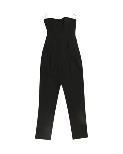 Theory Bustier Jumpsuit In Black Wool In Black