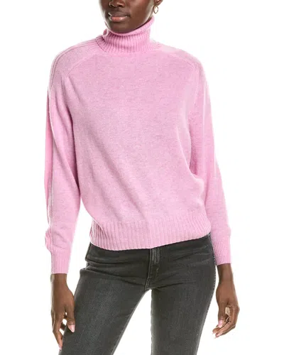 Brodie Cashmere Wool & Cashmere-blend Overarm Rib Roll Neck Jumper In Pink