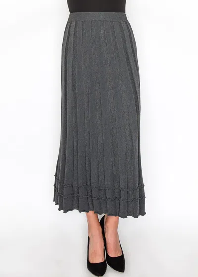 Yal New York Grey Knit Skirt With Ruffle Hem In Grey