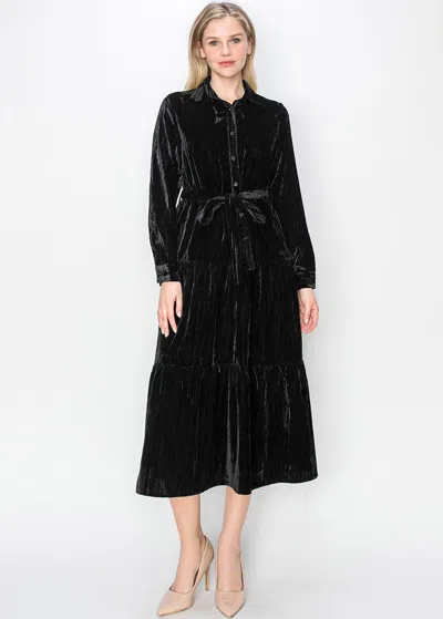 Yal New York Elegant Black Velvet Dress In Black