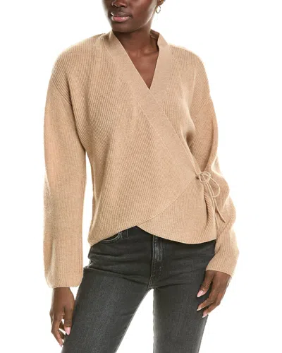 BRODIE CASHMERE WOOL & CASHMERE-BLEND RIBBED WRAP CARDIGAN 