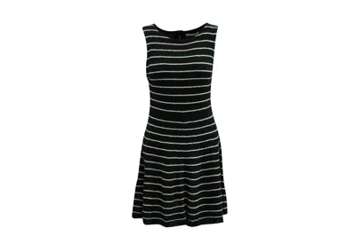 Alice And Olivia Alice + Olivia Black Monah Stripe Dress In Black Acrylic In Black