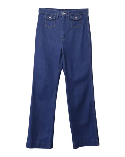 Re/done Straight Leg Denim Jeans In Blue Cotton In Blue
