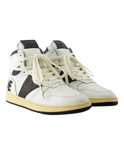 Rhude Rhecess Smooth High-top Sneakers In White