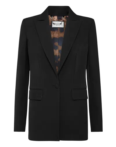 Philipp Plein Cady Boxy Single-breasted Blazer In Black