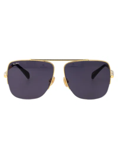 Max Mara Gold Blue Metal Sunglasses
