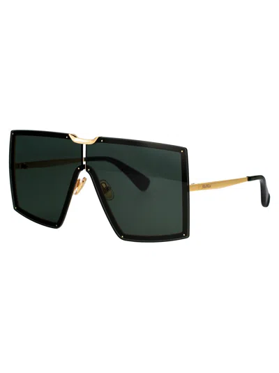 Max Mara Gold Black Metal Sunglasses
