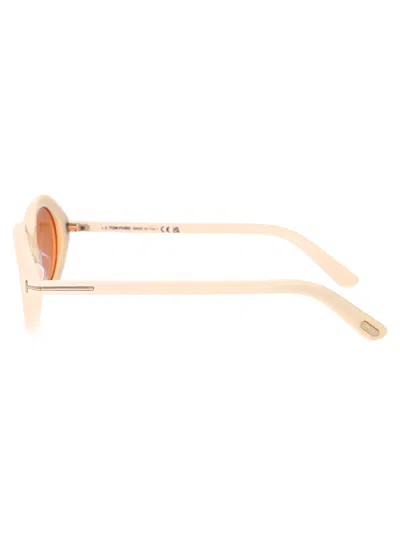 Tom Ford Womens Nude Ft1186 Troy Oval-frame Acetate Sunglasses