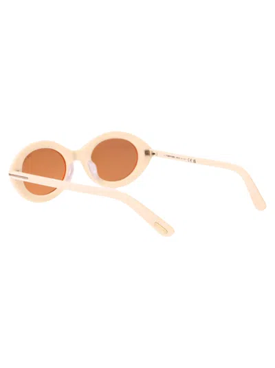 Tom Ford Womens Nude Ft1186 Troy Oval-frame Acetate Sunglasses