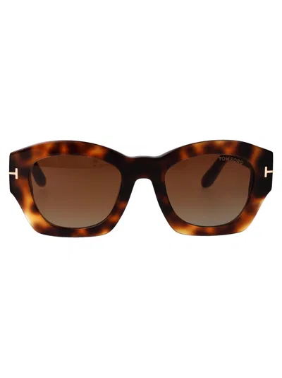 Tom Ford Eyewear Geometric-frame Sunglasses In Brown