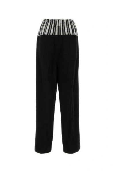Fendi Wool Crepe Trousers In Black