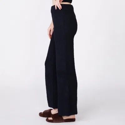 Monrow Plush Sweater Pants In Black