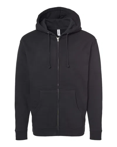 Independent Trading Co. Men's Heavyweight Full-zip Hooded Sweatshirt In Black