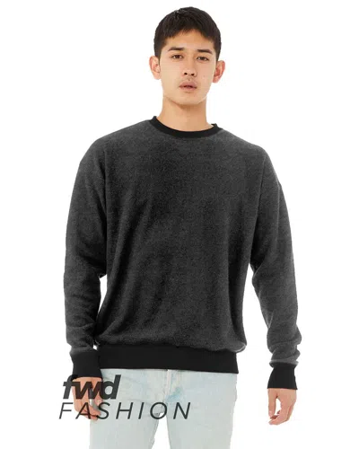 Bella+canvas Men's Fwd Fashion Sueded Drop Shoulder Sweatshirt In Black