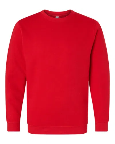 Lat Men's Elevated Fleece Crewneck Sweatshirt In Red